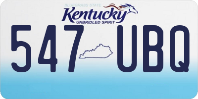 KY license plate 547UBQ