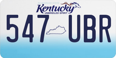 KY license plate 547UBR