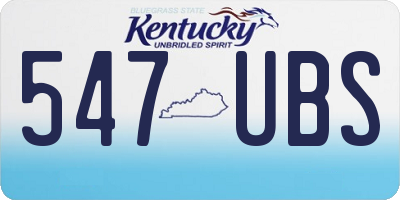 KY license plate 547UBS