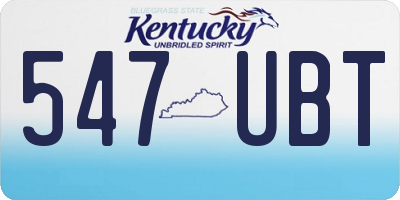 KY license plate 547UBT