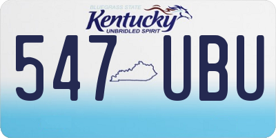 KY license plate 547UBU