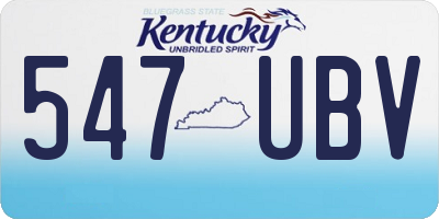 KY license plate 547UBV