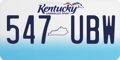 KY license plate 547UBW