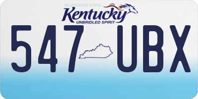 KY license plate 547UBX