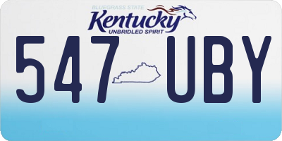 KY license plate 547UBY