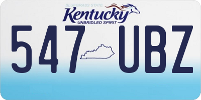 KY license plate 547UBZ