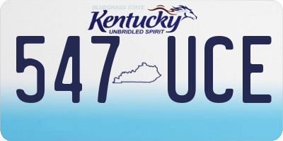 KY license plate 547UCE