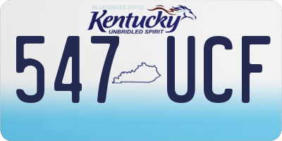 KY license plate 547UCF