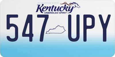 KY license plate 547UPY