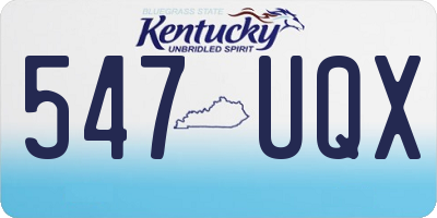 KY license plate 547UQX