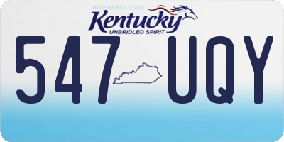 KY license plate 547UQY