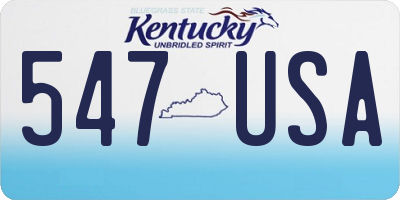 KY license plate 547USA