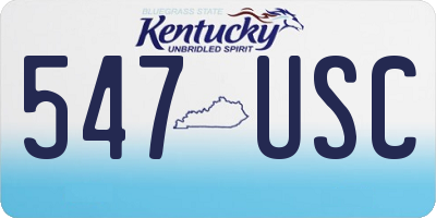 KY license plate 547USC