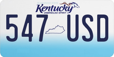 KY license plate 547USD