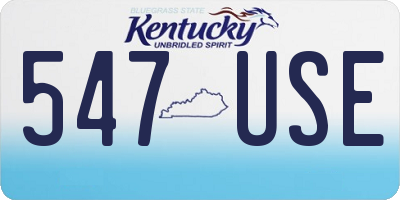 KY license plate 547USE