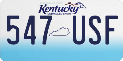 KY license plate 547USF