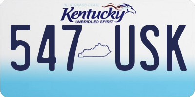 KY license plate 547USK
