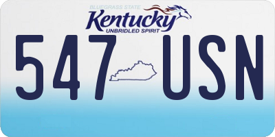 KY license plate 547USN