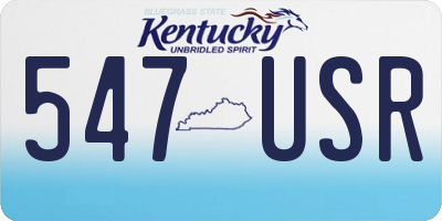 KY license plate 547USR