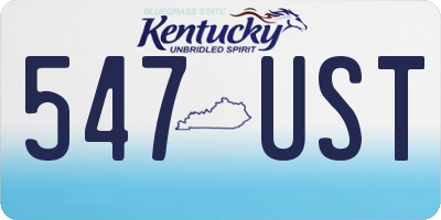 KY license plate 547UST