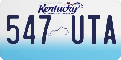 KY license plate 547UTA