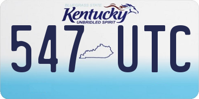 KY license plate 547UTC