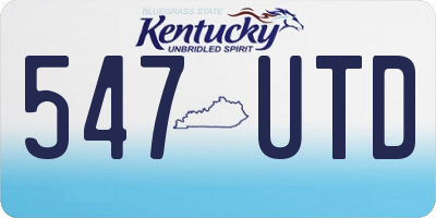 KY license plate 547UTD