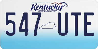 KY license plate 547UTE