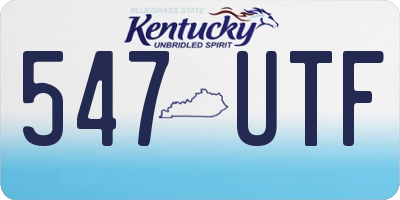 KY license plate 547UTF