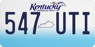 KY license plate 547UTI