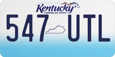 KY license plate 547UTL