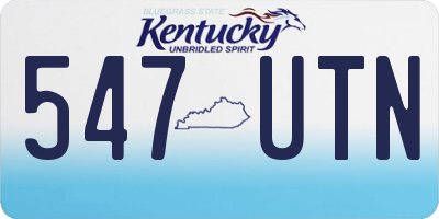 KY license plate 547UTN
