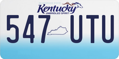 KY license plate 547UTU
