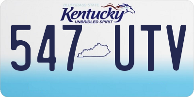 KY license plate 547UTV