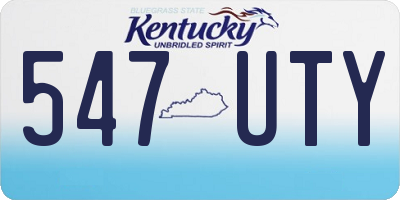 KY license plate 547UTY