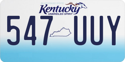 KY license plate 547UUY