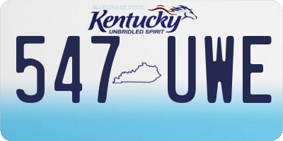 KY license plate 547UWE