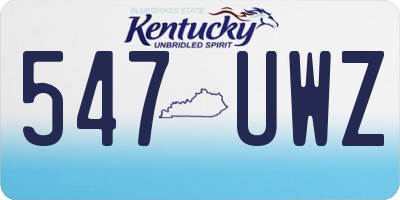 KY license plate 547UWZ