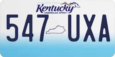 KY license plate 547UXA
