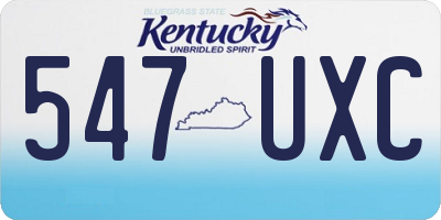 KY license plate 547UXC
