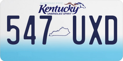 KY license plate 547UXD