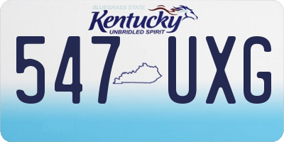 KY license plate 547UXG