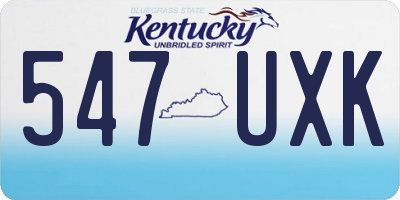 KY license plate 547UXK