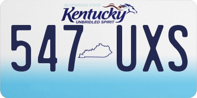 KY license plate 547UXS