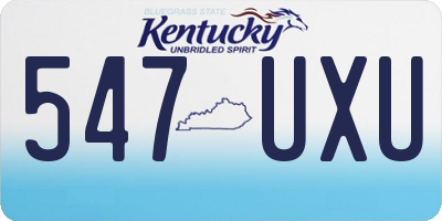 KY license plate 547UXU