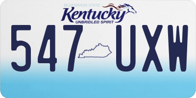 KY license plate 547UXW