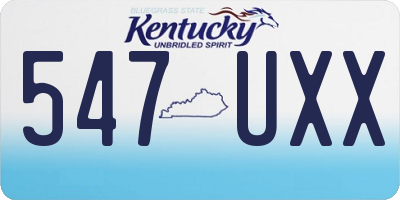 KY license plate 547UXX
