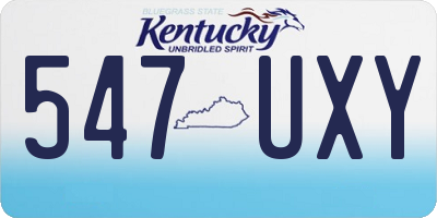 KY license plate 547UXY