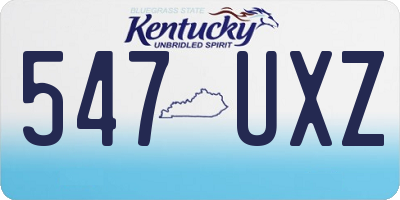 KY license plate 547UXZ