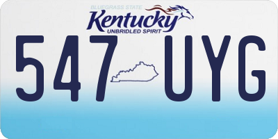 KY license plate 547UYG